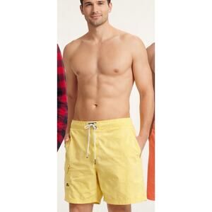 Polo Ralph Lauren Swim Trunks Men L Yellow Board Shorts Beach Summer